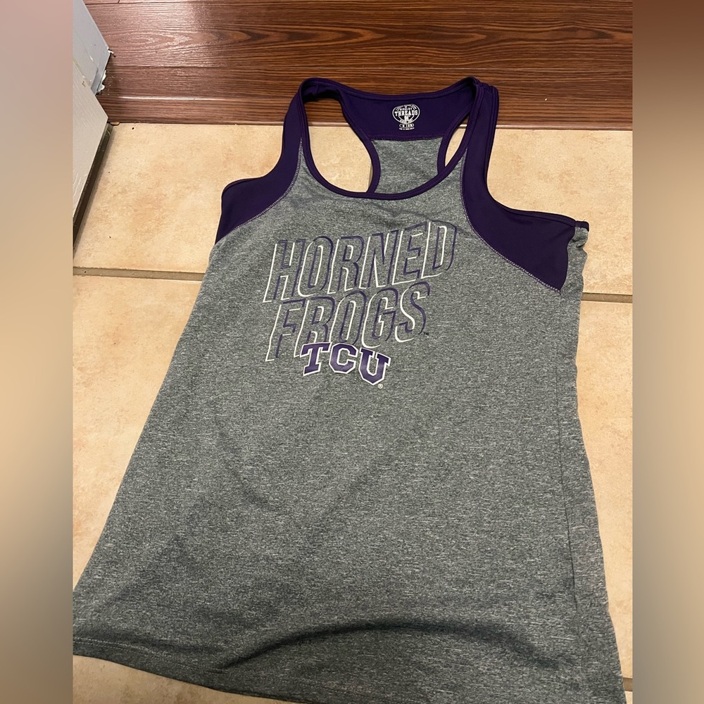 Women’s rivalry threads TCU purple gray tank top